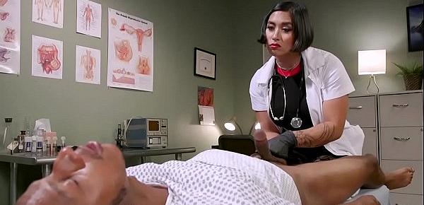  Asian domme doctor wanking patients cock